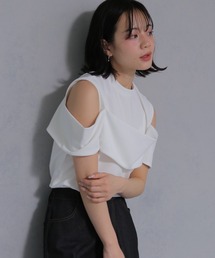 【cheriella】カットジョーゼットオフショルデザイントップス CUT GEORGETTE OFF-SHOULDER DESIGN TOPS