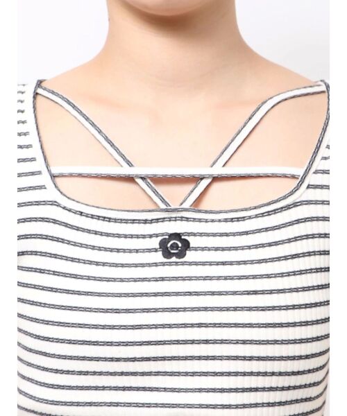 MARY QUANT EATME デコルテデザインリブTOPS EATME イートミー マリークワント【EATME×MARY QUANT】デコルテ