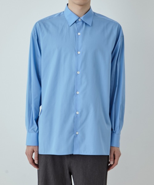 UNITED TOKYO(ユナイテッドトウキョウ)の「【残りわずか】200/2 コットン リラックスシャツ |夏服/天然素材/軽量/薄手(シャツ/ブラウス・メンズ・ダークグレー/オフホワイト/ブラック/サックスブルー・1/2/3)」の6枚目の写真