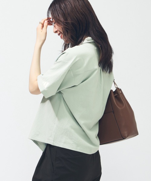 adidas（アディダス）の「【別注】アディダス adidas W LUX CA COLLARシャツ AP 限定コラボ（Tシャツ/カットソー・レディース・グリーン/スモークピンク・S/M/L/XL）」の18枚目の写真