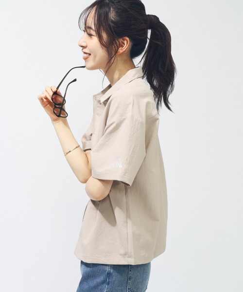 adidas（アディダス）の「【別注】アディダス adidas W LUX CA COLLARシャツ AP 限定コラボ（Tシャツ/カットソー・レディース・グリーン/スモークピンク・S/M/L/XL）」の7枚目の写真