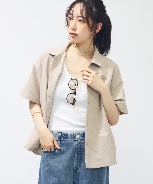 adidas（アディダス）の「【別注】アディダス adidas W LUX CA COLLARシャツ AP 限定コラボ（Tシャツ/カットソー・レディース・グリーン/スモークピンク・S/M/L/XL）」の6枚目の写真