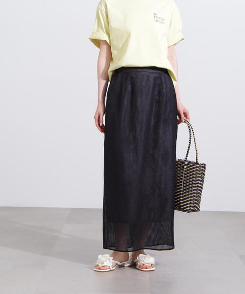 N.（N. Natural Beauty Basic）（エヌエヌナチュラルビューティーベーシック）の「【PS/低身長サイズ】メッシュチェックナロースカート（スカート・レディース・ブラック/ホワイト系その他・MEDIUM/PS）」の10枚目の写真