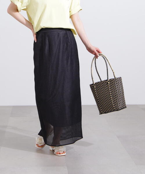 N.（N. Natural Beauty Basic）（エヌエヌナチュラルビューティーベーシック）の「【PS/低身長サイズ】メッシュチェックナロースカート（スカート・レディース・ブラック/ホワイト系その他・MEDIUM/PS）」の11枚目の写真