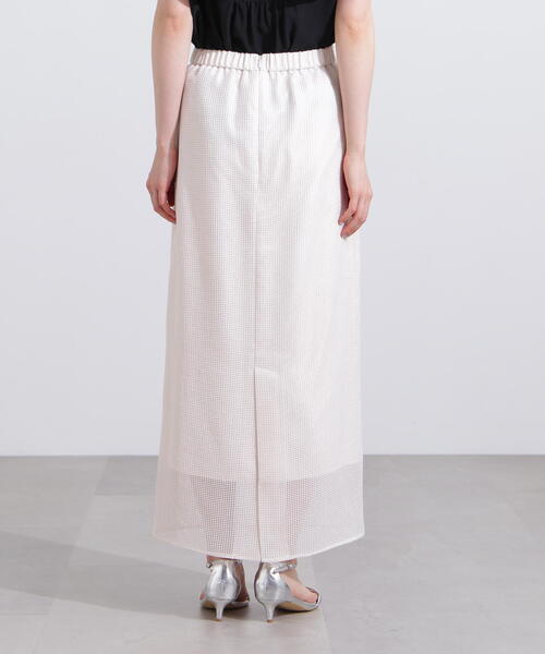 N.（N. Natural Beauty Basic）（エヌエヌナチュラルビューティーベーシック）の「【PS/低身長サイズ】メッシュチェックナロースカート（スカート・レディース・ブラック/ホワイト系その他・MEDIUM/PS）」の4枚目の写真