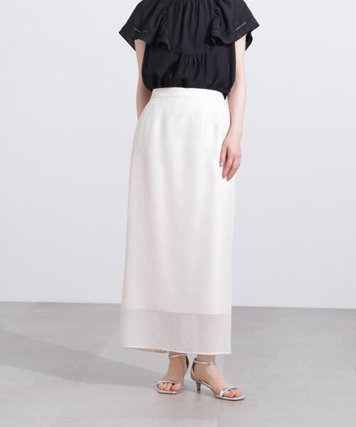 N.（N. Natural Beauty Basic）（エヌエヌナチュラルビューティーベーシック）の「【PS/低身長サイズ】メッシュチェックナロースカート（スカート・レディース・ブラック/ホワイト系その他・MEDIUM/PS）」の2枚目の写真