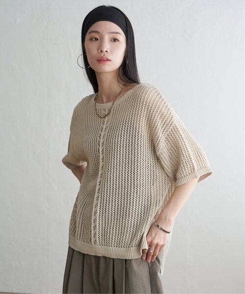 LBC(エルビーシー)の「透かし柄ラインメッシュニット(ニット/セーター・レディース・ミント/ベージュ・M)」の17枚目の写真