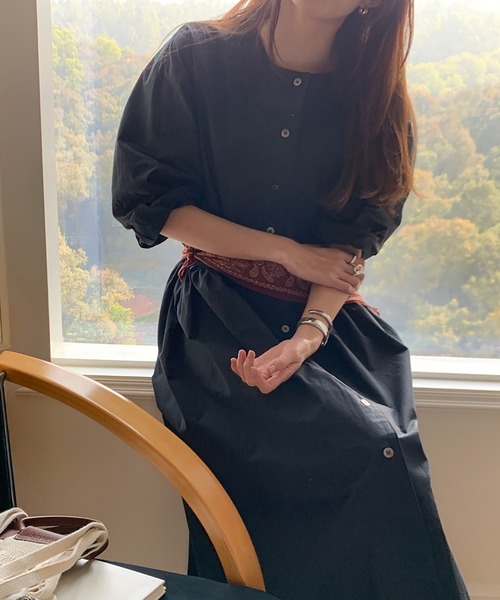 Doula Doula(ドゥーラドゥーラ)の「ノーカラーシャツワンピース(ワンピース・レディース・ホワイト/モカ/ブラック・FREE)」の16枚目の写真