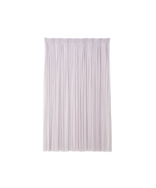 ダブルチュール レースカーテン H1780×W1000 パープル（インテリア雑貨
