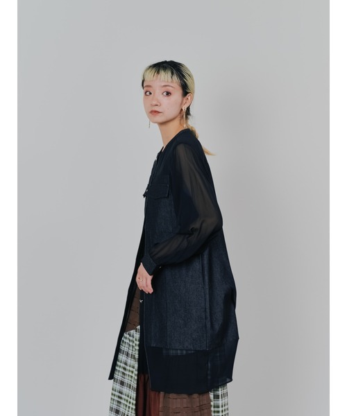 DOLLUPOOPS(ドールアップウップス)の「チュニックシアーGジャン(デニムジャケット・レディース・ブラック・38)」の5枚目の写真