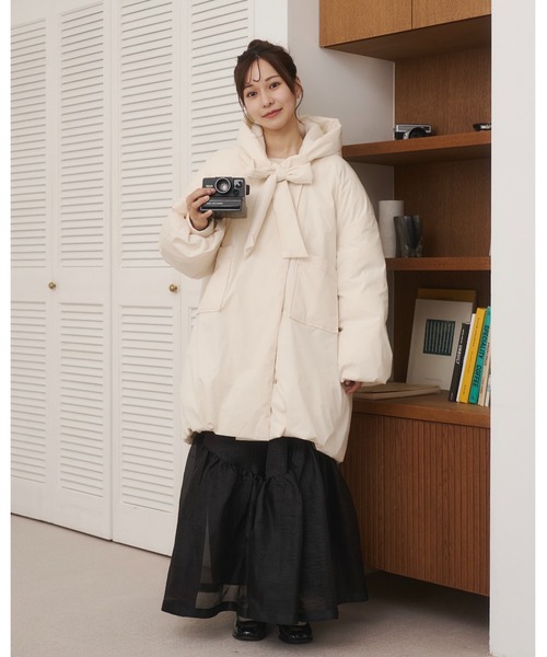 moi tytto 取り外しフード付き中綿ダウンコート　2ウェイ 取り外しフード付き中綿ダウンコート（ブルゾン）｜moi tytto