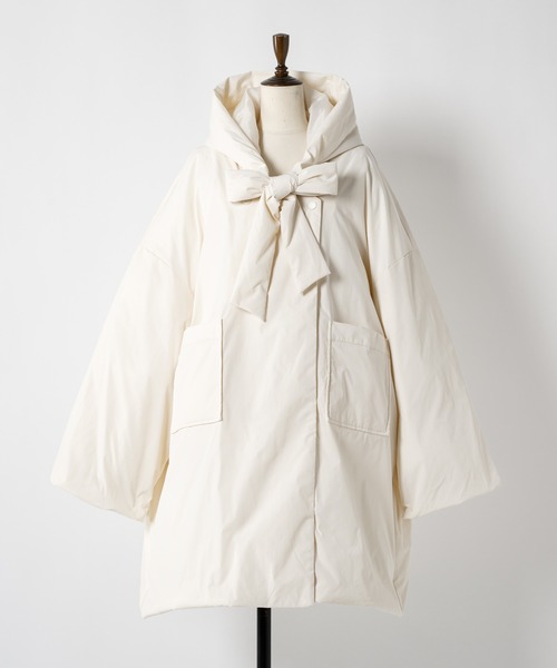 取り外しフード付き中綿ダウンコート（ブルゾン）｜moi tytto