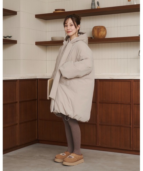 取り外しフード付き中綿ダウンコート（ブルゾン）｜moi tytto