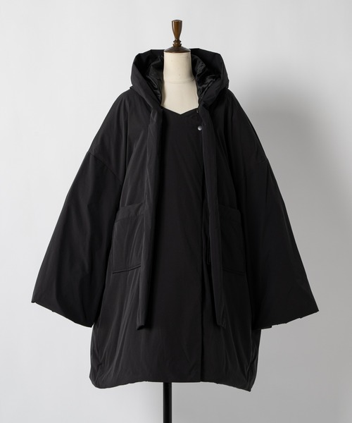 取り外しフード付き中綿ダウンコート（ブルゾン）｜moi tytto