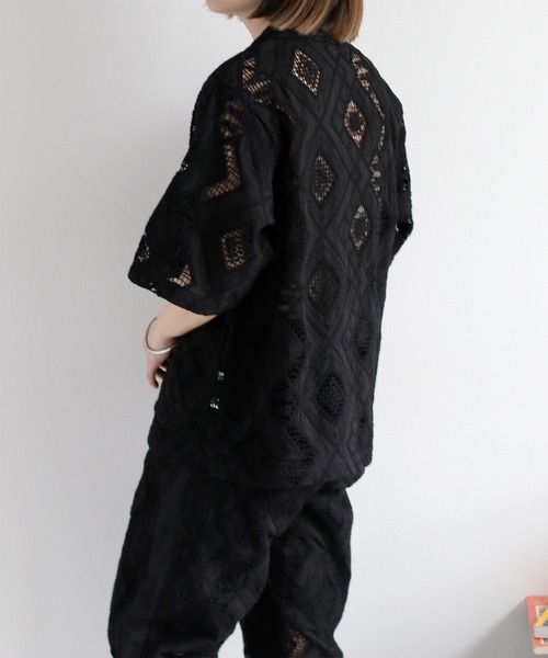 ブラウス シャツ 「セットアップ対応」コットンレース刺繍ジャケット レディース セール】〈セットアップ対応〉コットンレース刺繍ジャケット