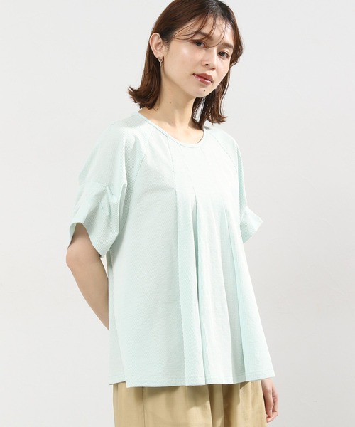 Studio clip 新品 トップス プルオーバー 半袖 ブラウス 緑 F Studio clip 新品 トップス プルオーバー 半袖 ブラウス 緑 F