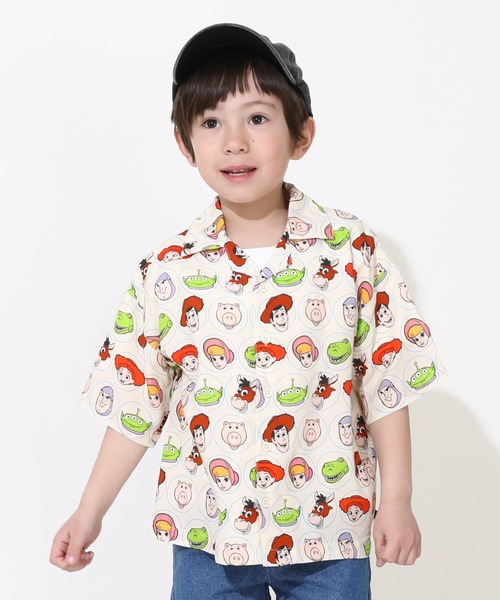 【関税込み】NZKidzzz キッズ｜ブルー Pixel Bunny シャツ ディズニー トイ・ストーリー 総柄シャツ 0518K（シャツ