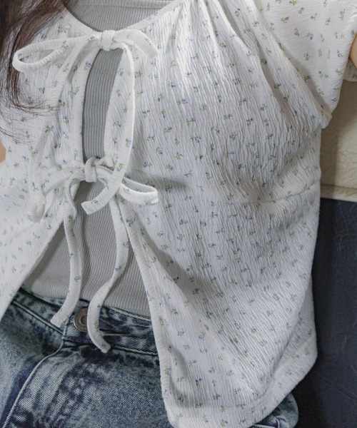 GLOBAL WORK（グローバルワーク）の「フラワーパフスリーブT/AND YUA ANY/420787（Tシャツ/カットソー・キッズ・レッド/ホワイト×ブルー・FREE）」の10枚目の写真