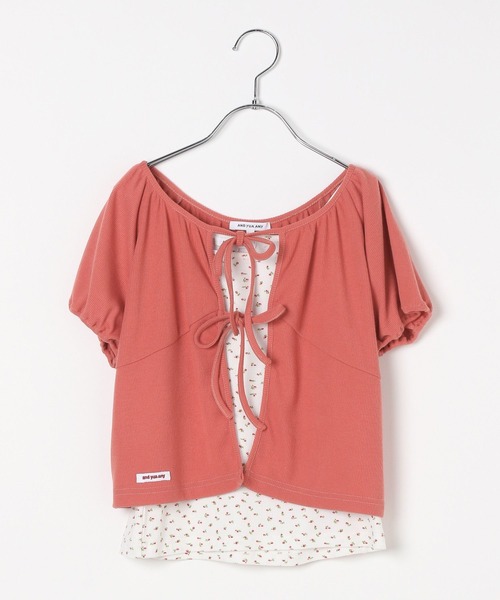 GLOBAL WORK（グローバルワーク）の「フラワーパフスリーブT/AND YUA ANY/420787（Tシャツ/カットソー・キッズ・レッド/ホワイト×ブルー・FREE）」の12枚目の写真