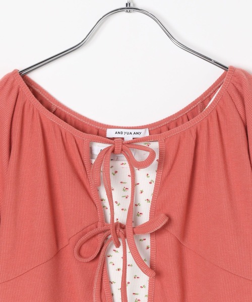 GLOBAL WORK（グローバルワーク）の「フラワーパフスリーブT/AND YUA ANY/420787（Tシャツ/カットソー・キッズ・レッド/ホワイト×ブルー・FREE）」の13枚目の写真