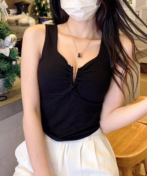 shoppinggo(ショッピングゴー)の「夏服 カップ付きキャミソールトップ(キャミソール・レディース・ブラック/ベージュ/ホワイト/グリーン・FREE)」の3枚目の写真