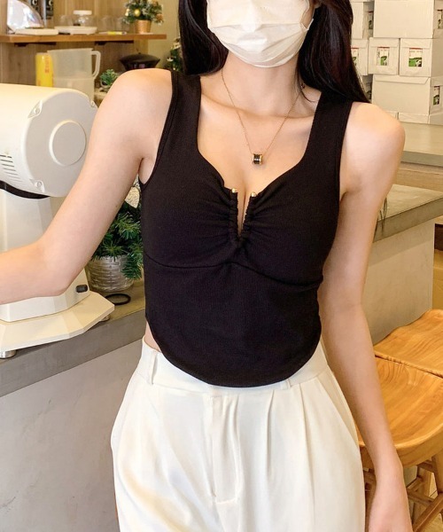 shoppinggo(ショッピングゴー)の「夏服 カップ付きキャミソールトップ(キャミソール・レディース・ブラック/ベージュ/ホワイト/グリーン・FREE)」の14枚目の写真