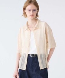 LACE SHEER REGULAR COLLAR SHIRT/レースシアーレギュラーカラーシャツ