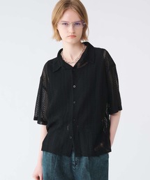 selle glant(ZOe)LACE SHEER REGULAR COLLAR SHIRT/[XVA[M[J[Vc(Vc/uEX)