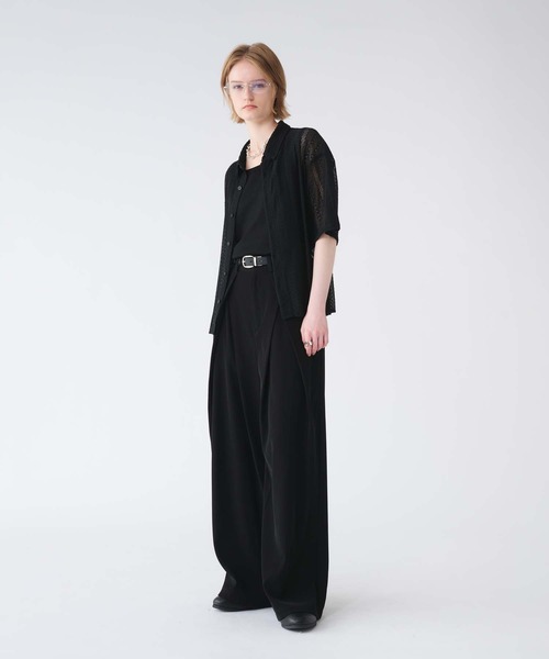 SELLE GLANT(セレグランテ)の「LACE SHEER REGULAR COLLAR SHIRT/レースシアーレギュラーカラーシャツ(シャツ/ブラウス・メンズ・アイボリー/ブラック/ダークブラウン・SMALL/MEDIUM/LARGE)」の4枚目の写真