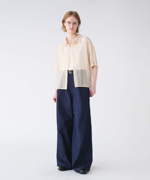 SELLE GLANT(セレグランテ)の「LACE SHEER REGULAR COLLAR SHIRT/レースシアーレギュラーカラーシャツ(シャツ/ブラウス・メンズ・アイボリー/ブラック/ダークブラウン・SMALL/MEDIUM/LARGE)」の12枚目の写真