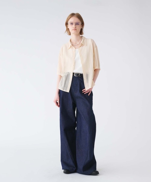 SELLE GLANT(セレグランテ)の「LACE SHEER REGULAR COLLAR SHIRT/レースシアーレギュラーカラーシャツ(シャツ/ブラウス・メンズ・アイボリー/ブラック/ダークブラウン・SMALL/MEDIUM/LARGE)」の14枚目の写真