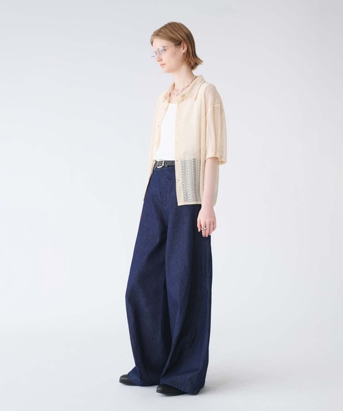 SELLE GLANT(セレグランテ)の「LACE SHEER REGULAR COLLAR SHIRT/レースシアーレギュラーカラーシャツ(シャツ/ブラウス・メンズ・アイボリー/ブラック/ダークブラウン・SMALL/MEDIUM/LARGE)」の15枚目の写真