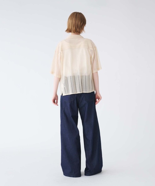 SELLE GLANT(セレグランテ)の「LACE SHEER REGULAR COLLAR SHIRT/レースシアーレギュラーカラーシャツ(シャツ/ブラウス・メンズ・アイボリー/ブラック/ダークブラウン・SMALL/MEDIUM/LARGE)」の16枚目の写真