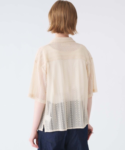SELLE GLANT(セレグランテ)の「LACE SHEER REGULAR COLLAR SHIRT/レースシアーレギュラーカラーシャツ(シャツ/ブラウス・メンズ・アイボリー/ブラック/ダークブラウン・SMALL/MEDIUM/LARGE)」の9枚目の写真