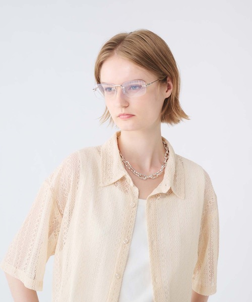 SELLE GLANT(セレグランテ)の「LACE SHEER REGULAR COLLAR SHIRT/レースシアーレギュラーカラーシャツ(シャツ/ブラウス・メンズ・アイボリー/ブラック/ダークブラウン・SMALL/MEDIUM/LARGE)」の10枚目の写真