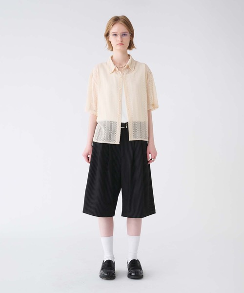 SELLE GLANT(セレグランテ)の「LACE SHEER REGULAR COLLAR SHIRT/レースシアーレギュラーカラーシャツ(シャツ/ブラウス・メンズ・アイボリー/ブラック/ダークブラウン・SMALL/MEDIUM/LARGE)」の17枚目の写真