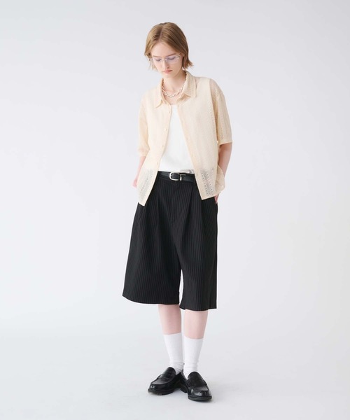 SELLE GLANT(セレグランテ)の「LACE SHEER REGULAR COLLAR SHIRT/レースシアーレギュラーカラーシャツ(シャツ/ブラウス・メンズ・アイボリー/ブラック/ダークブラウン・SMALL/MEDIUM/LARGE)」の18枚目の写真