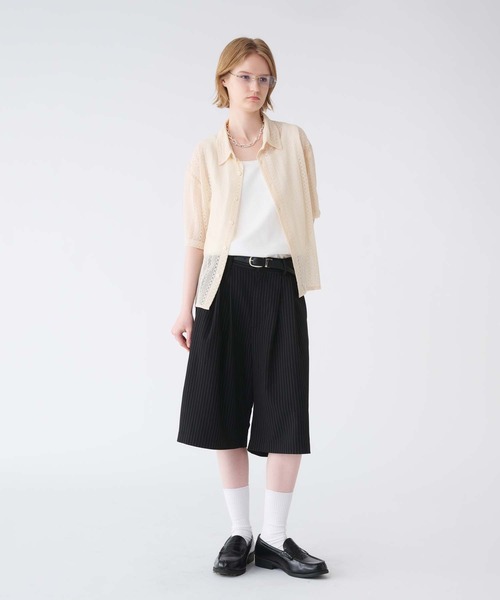SELLE GLANT(セレグランテ)の「LACE SHEER REGULAR COLLAR SHIRT/レースシアーレギュラーカラーシャツ(シャツ/ブラウス・メンズ・アイボリー/ブラック/ダークブラウン・SMALL/MEDIUM/LARGE)」の19枚目の写真