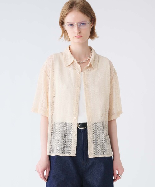 SELLE GLANT(セレグランテ)の「LACE SHEER REGULAR COLLAR SHIRT/レースシアーレギュラーカラーシャツ(シャツ/ブラウス・メンズ・アイボリー/ブラック/ダークブラウン・SMALL/MEDIUM/LARGE)」の8枚目の写真