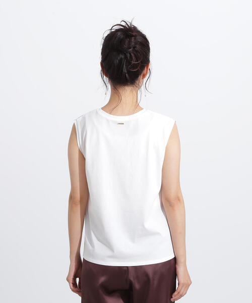 N.（N. Natural Beauty Basic）（エヌエヌナチュラルビューティーベーシック）の「メタルプレートノースリーブカットソー（タンクトップ・レディース・ダークブラウン/オフホワイト/杢グレー/ブラック・MEDIUM）」の21枚目の写真