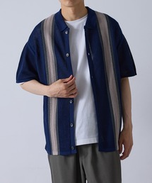 メッシュニットポロカラーシャツ