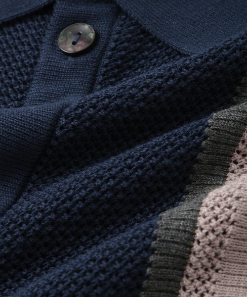 LE CERCLE par rope'(ルセルクルパーロペ)の「メッシュニットポロカラーシャツ(ポロシャツ・メンズ・グリーン/ベージュ/ネイビー・M/L/LL)」の14枚目の写真