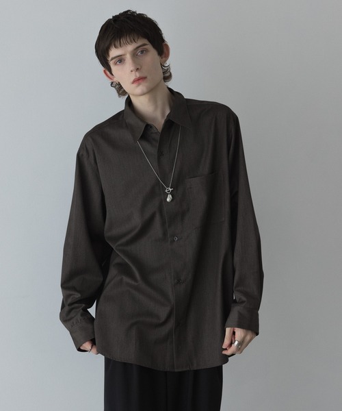 loose basic oversize shirt - TR wool / ルーズベーシックオーバー