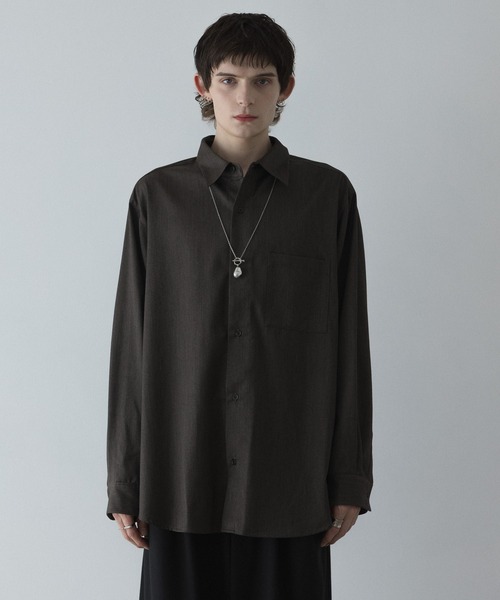 loose basic oversize shirt - TR wool / ルーズベーシックオーバー
