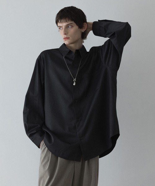 remer ルーズベーシックオーバーサイズシャツ - TRウール　Sサイズ loose basic oversize shirt - TR wool / ルーズベーシックオーバー