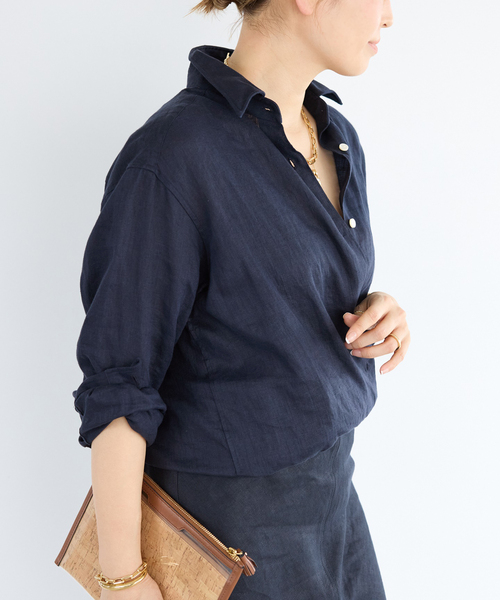一度着用Deuxieme Classe LINEN WASH CACHE シャツ 追加 LINEN WASH CACHE シャツ（シャツ/ブラウス）｜Deuxieme