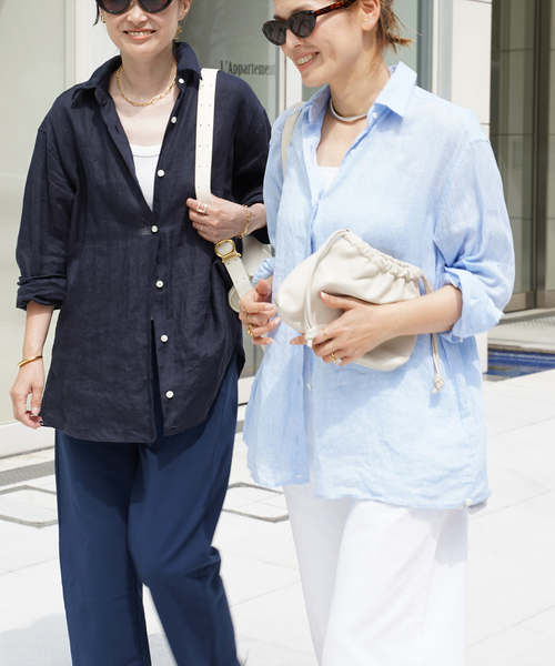 一度着用Deuxieme Classe LINEN WASH CACHE シャツ 追加 LINEN WASH CACHE シャツ（シャツ／ブラウス）｜Deuxieme