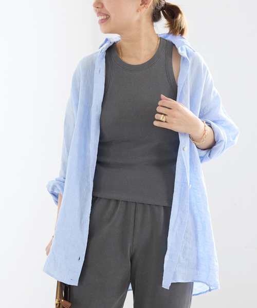 Deuxieme Classe(ドゥーズィエムクラス)の「*追加 LINEN WASH CACHE シャツ(シャツ/ブラウス・レディース・スカイブルー/ベージュ/ネイビー・FREE)」の21枚目の写真
