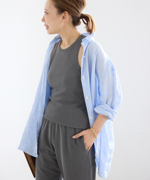 Deuxieme Classe(ドゥーズィエムクラス)の「*追加 LINEN WASH CACHE シャツ(シャツ/ブラウス・レディース・スカイブルー/ベージュ/ネイビー・FREE)」の22枚目の写真
