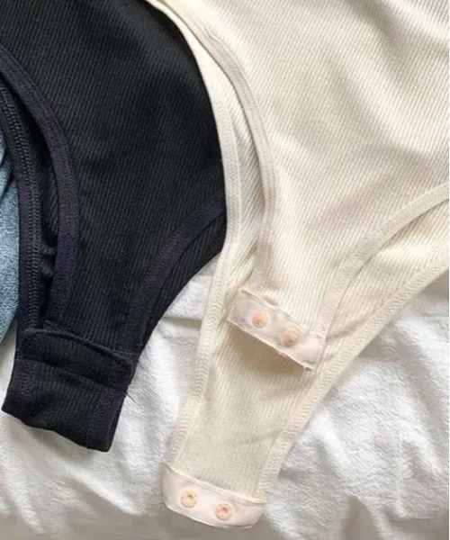 リブミューズ・カットアウトキャミボディスーツ（キャミソール）｜ampm